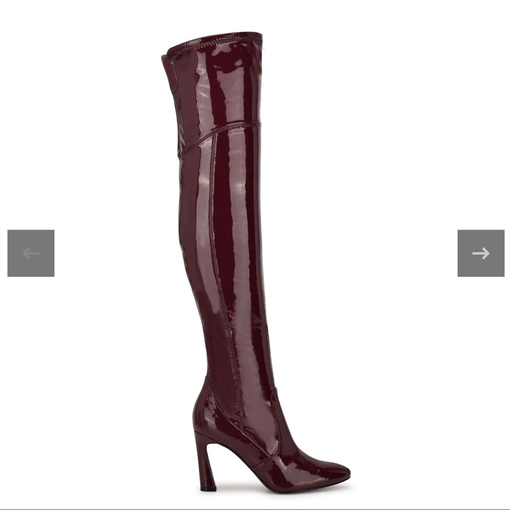Nine West Sizzle Over the Knee Boot in Cherry